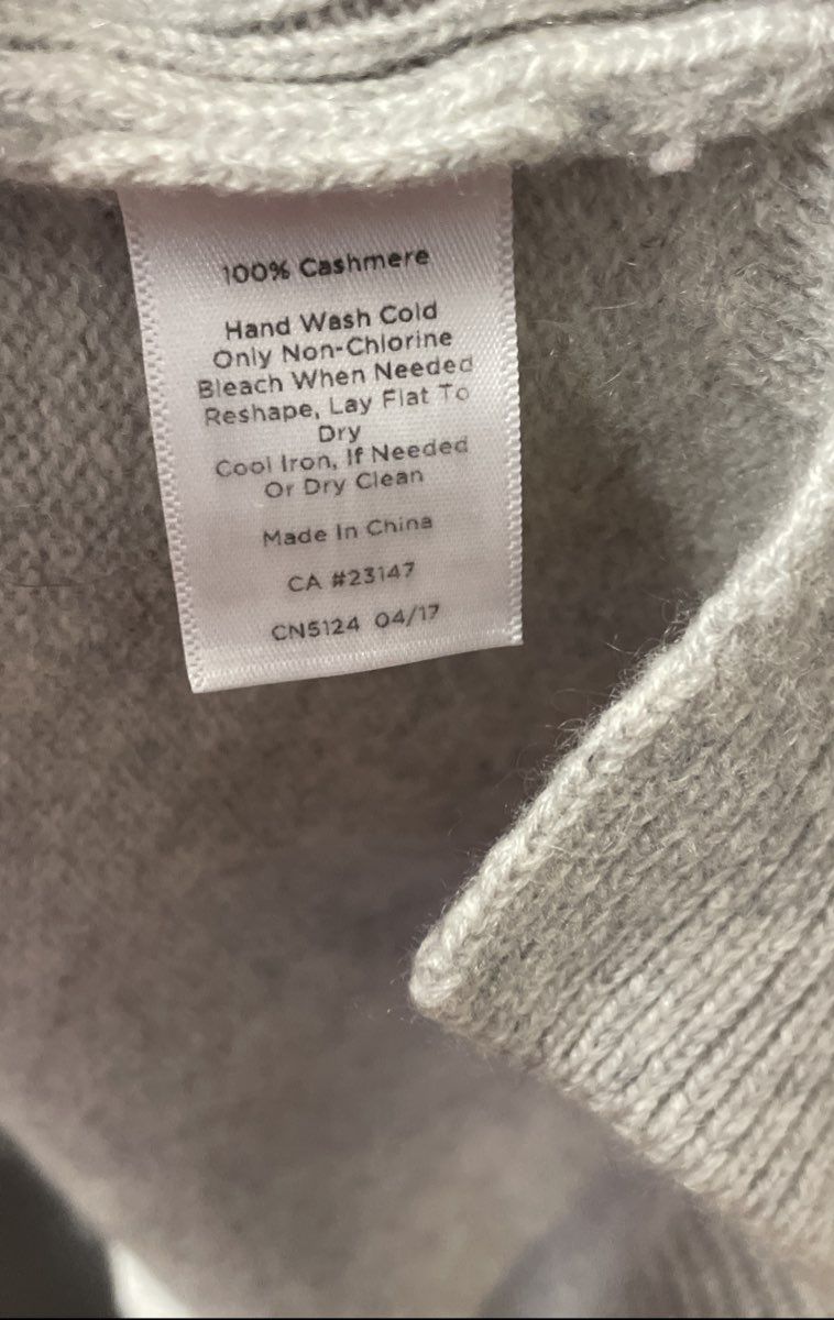 Talbots Women's Heather Gray 100% Pure Cashmere Long Sleeve Sweater Sz S