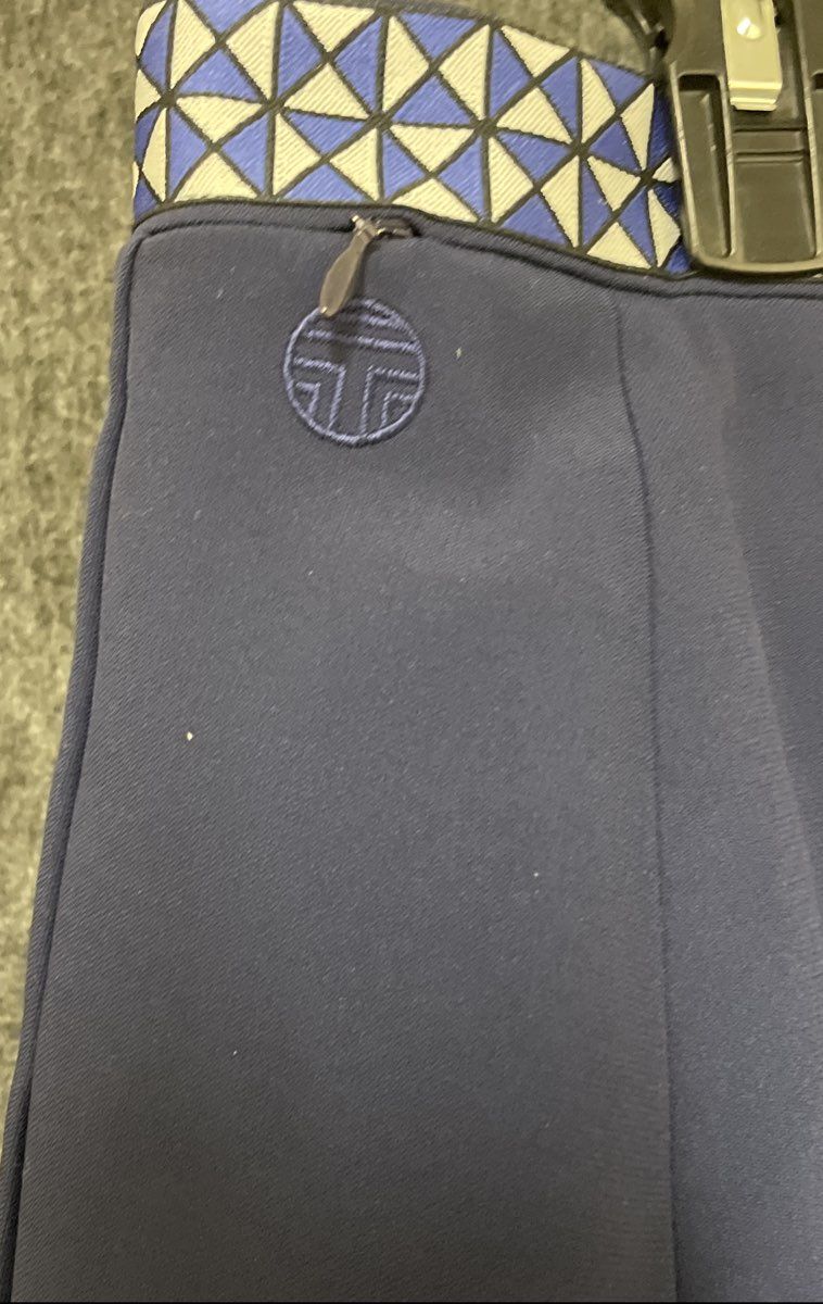 Tory Sport Women's Navy Blue Geometric Waistband Athletic Golf Skort Sz 14