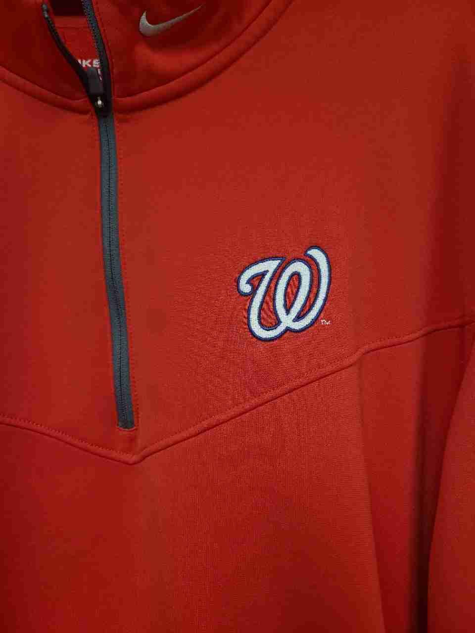 Nike Washington Nationals MLB Therma-FIT 1/4 Zip Pullover Jacket Red Sz XL