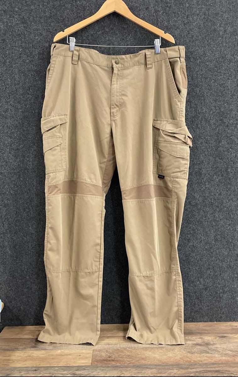 TRU-SPEC Men's Khaki Tactical Cargo Pants Ripstop Multi-Pocket Size 42x34