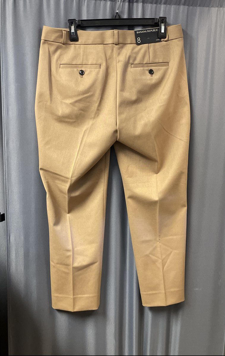 Banana Republic Women's Avery Ankle Pants Mid Rise Brown Khaki Sz 8 NWT