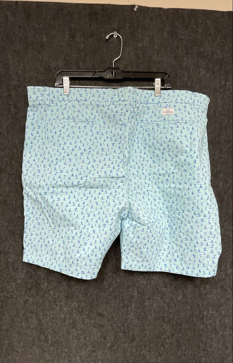 Vineyard Vines Men's Light Blue Nautical Sailboat Palm Print Shorts Sz 42