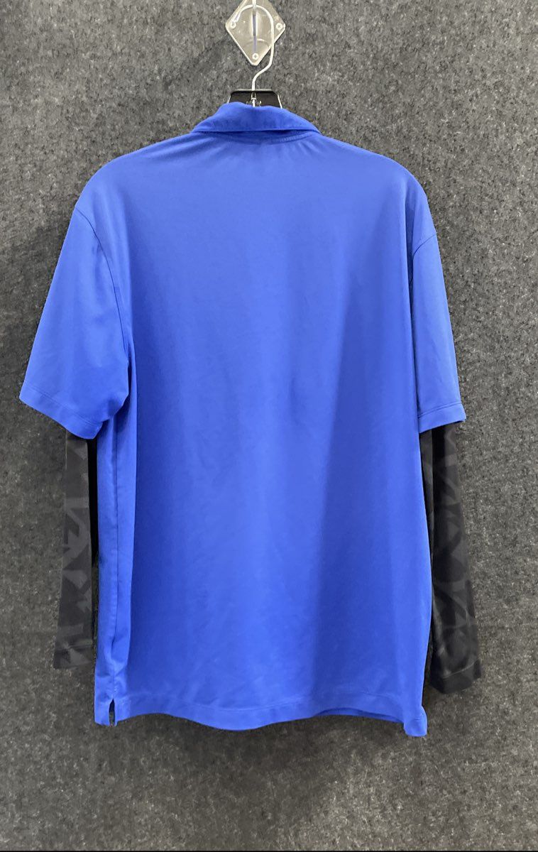 Nike Golf Men's Blue Dri-Fit Tour Performance Long Sleeve Polo Sz M