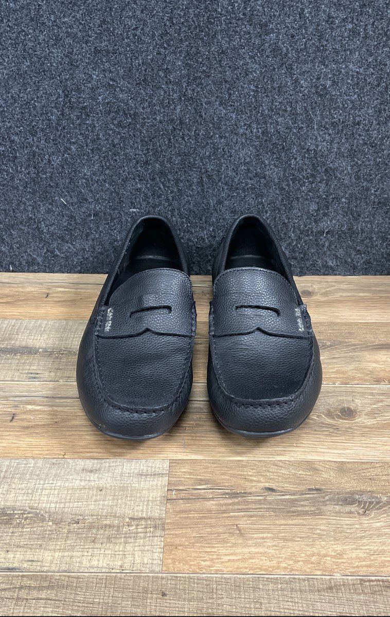Calvin Klein Ivan Black Pebbled Leather Penny Loafers Men's Size 11.5