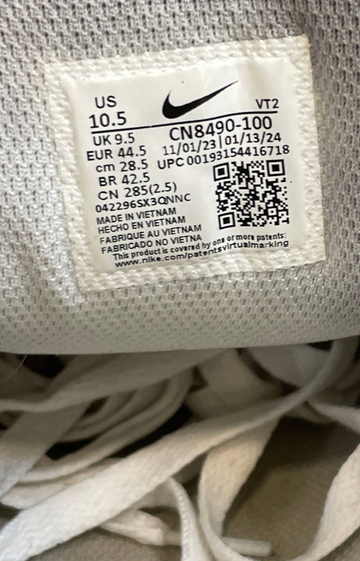 Nike Air Max 90 Triple White CN8490-100 Men's Sneakers Size 10.5