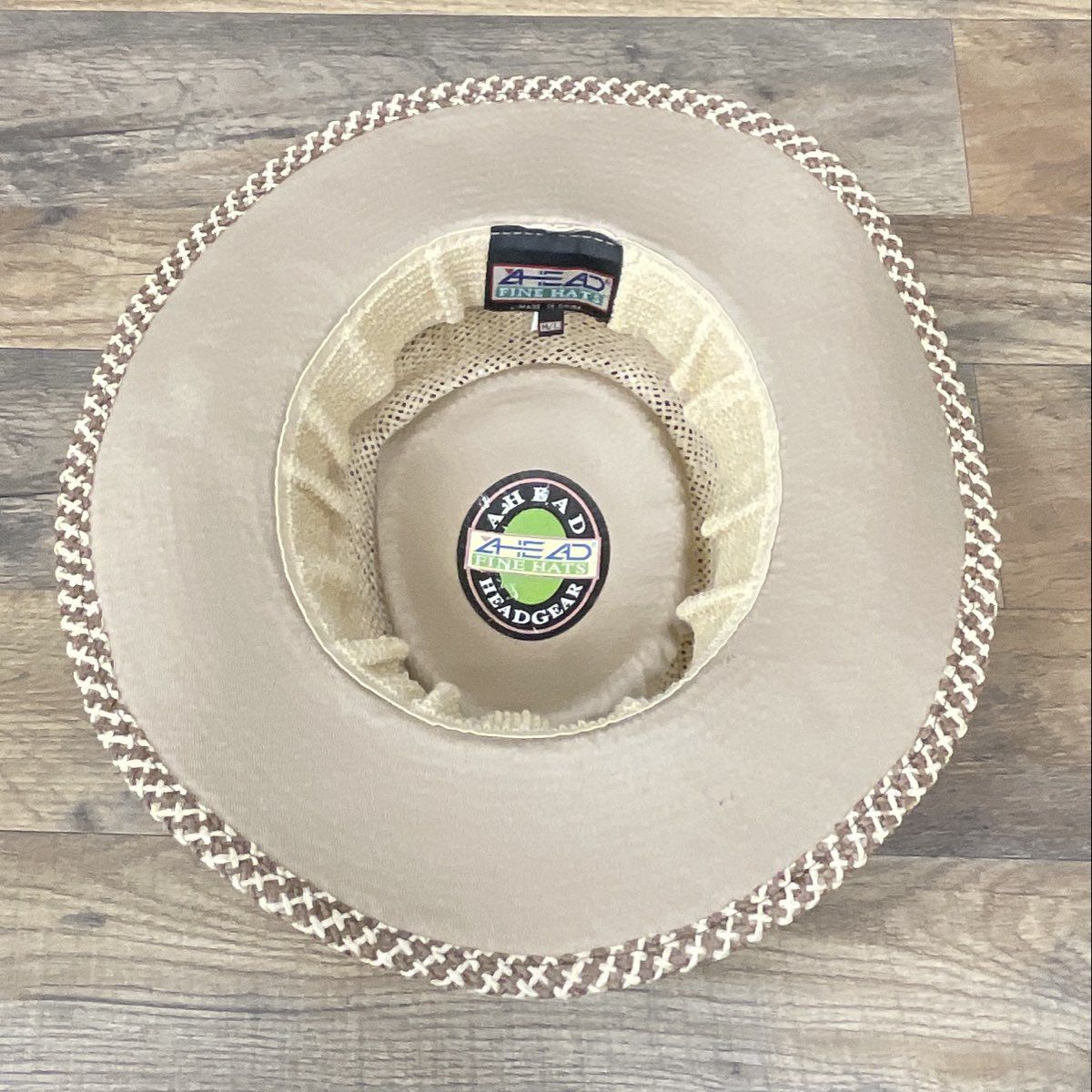 Vintage Y2K Ahead Men's Woven Straw Safari Hat Cap Cana Golf Size M/L