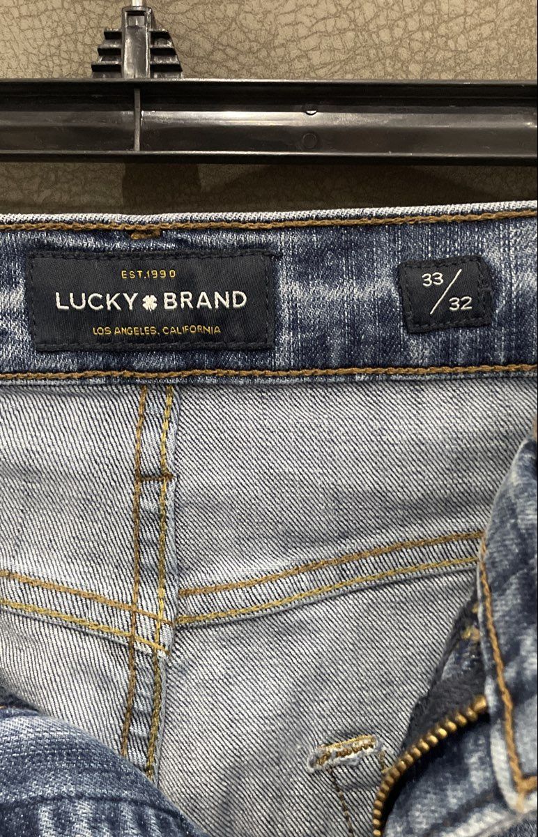Lucky Brand Men's Blue Light Wash Stretch Denim Five Pocket Jeans Sz 33x32