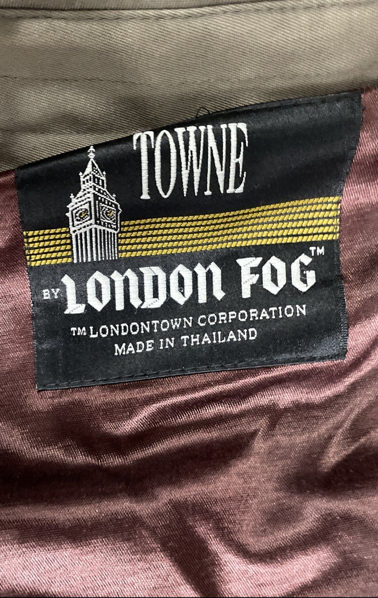 Vintage 90s Towne by London Fog Men's Beige Trench Coat Double Breasted Sz 46L