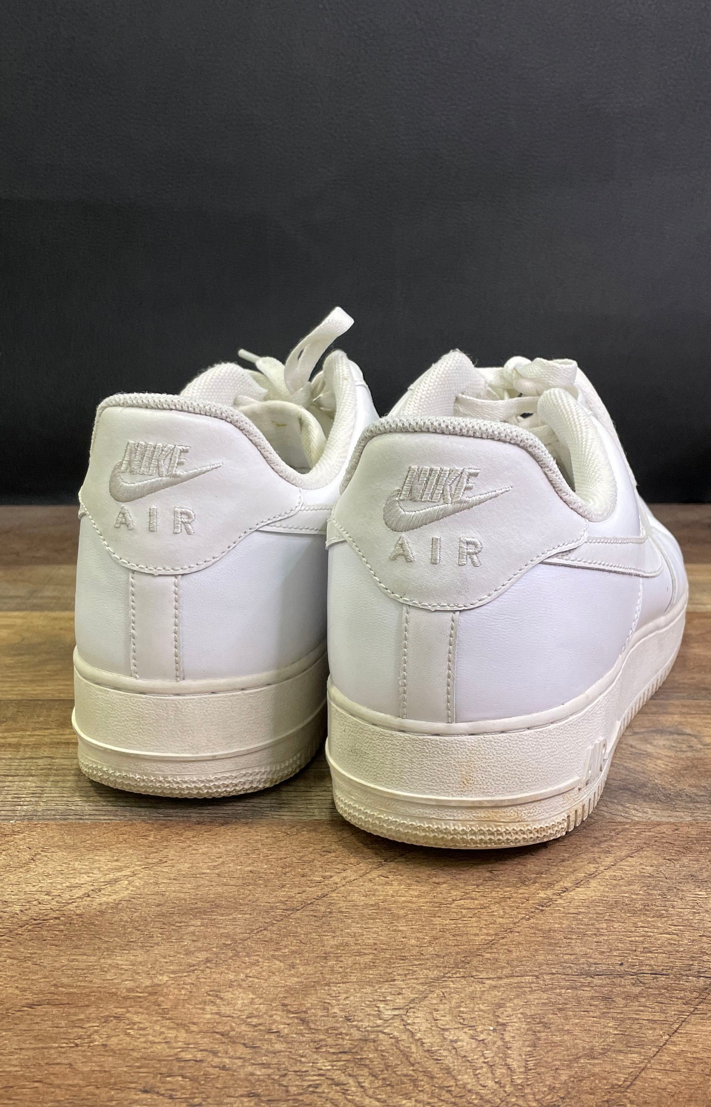 Nike Air Force 1 '07 Low Triple White Leather Sneakers Men's Size 13