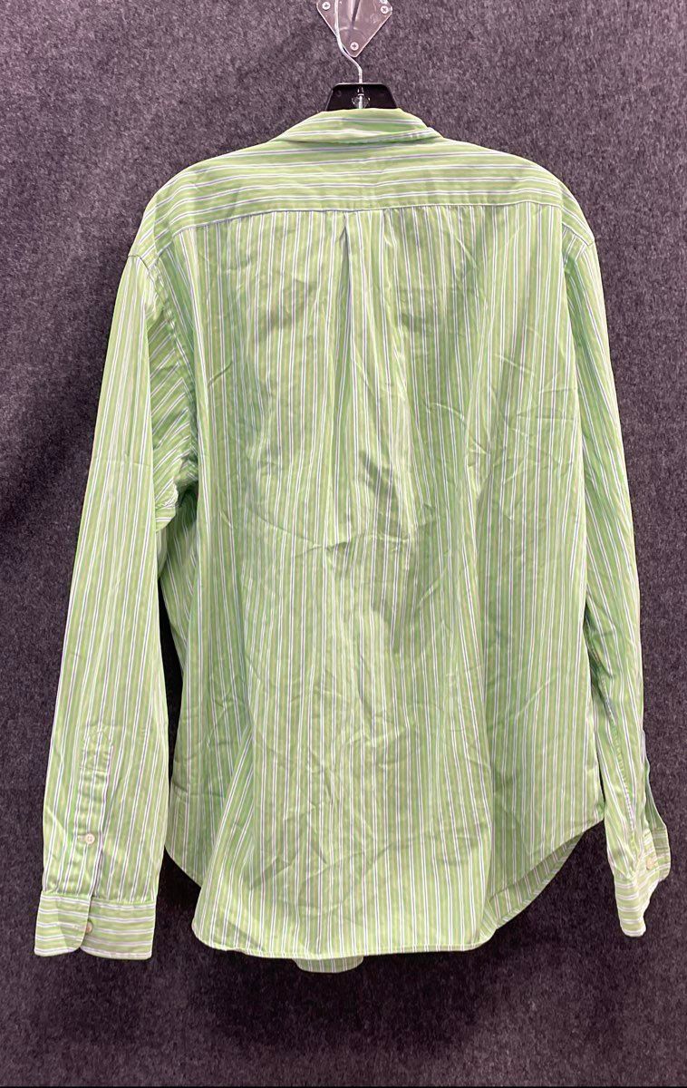 Polo Ralph Lauren Men's Green Striped Classic Fit Cotton Button Down Shirt Sz XL