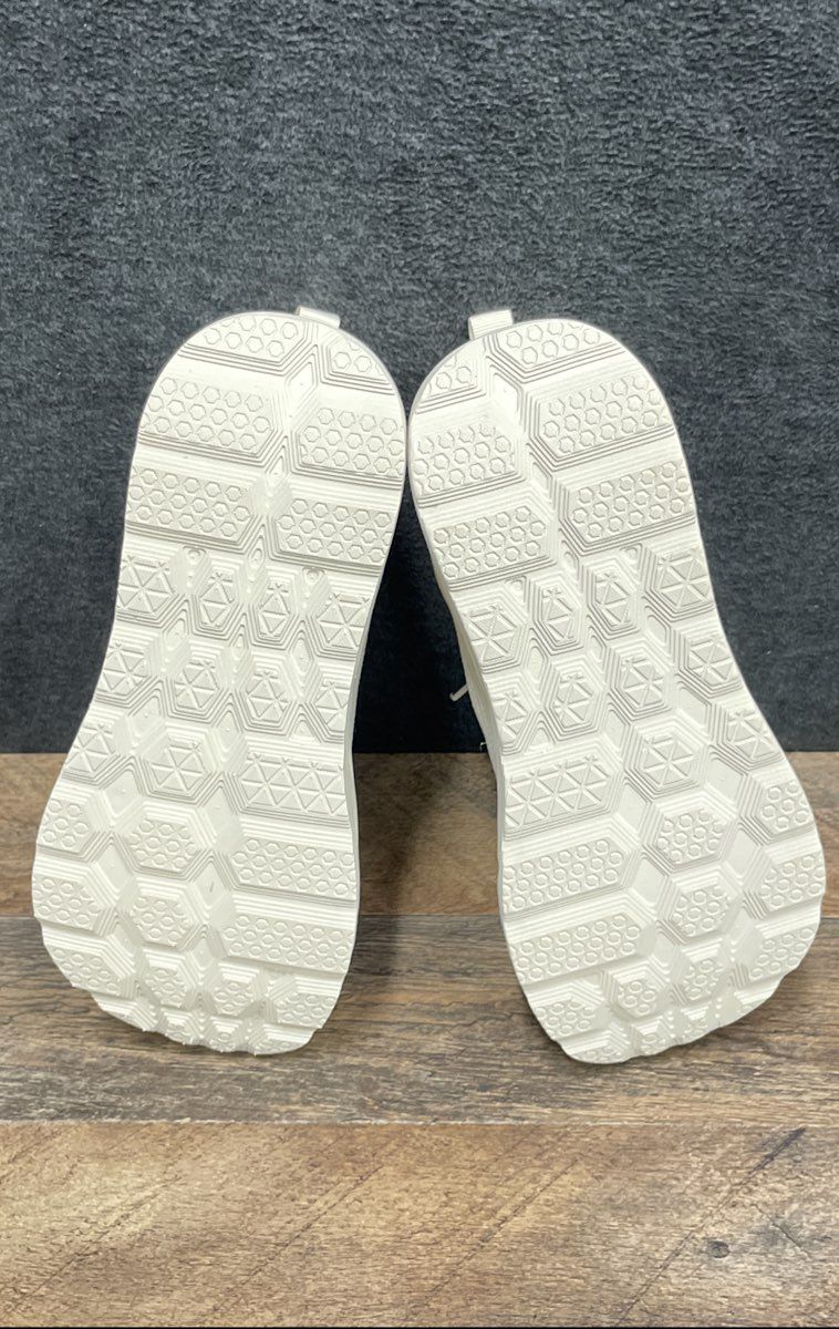 OrthoComfoot Women's Orthopedic Walking Shoes Cream White Sneakers Size 8 38.5
