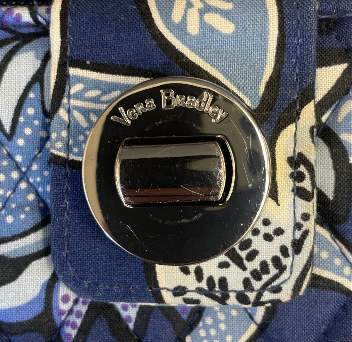 Vera Bradley Paisley Quilted Shoulder Bag and Blue Floral Wallet Lot of 2