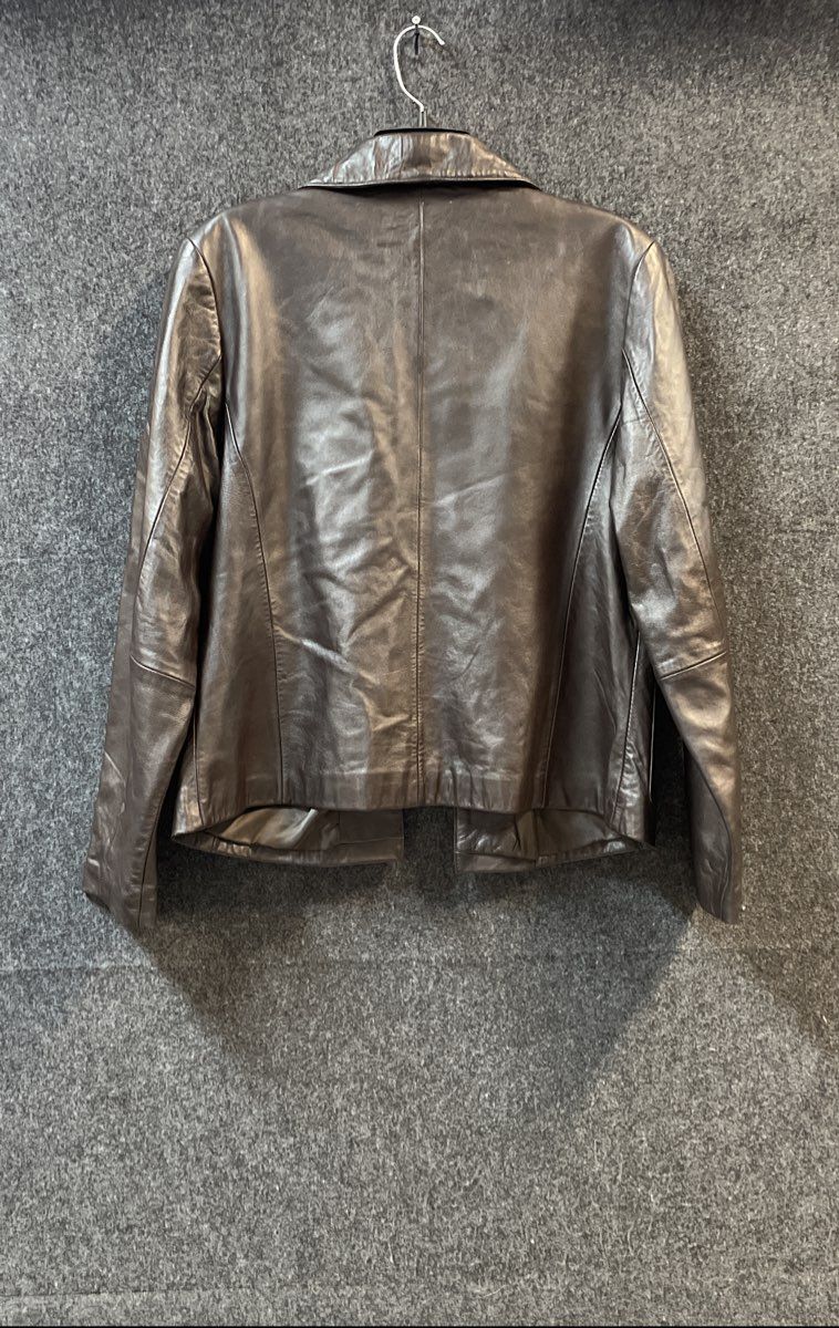 Croft & Barrow Women's Brown Lambskin Leather Button Front Jacket Sz L
