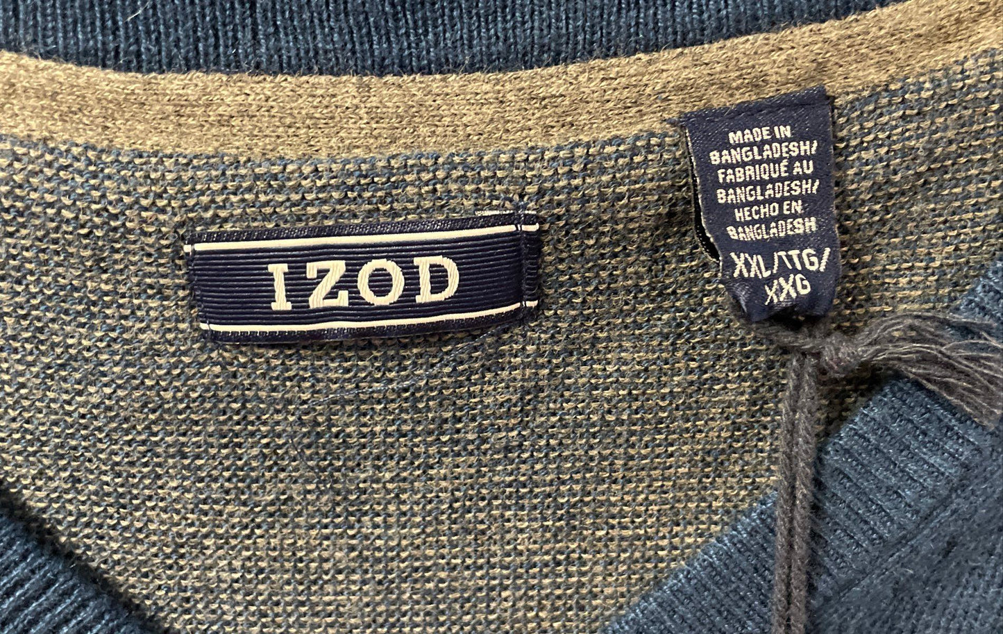 Izod Men's Blue Heritage Essentials V-Neck Wool Blend Sweater Vest NWT XXL