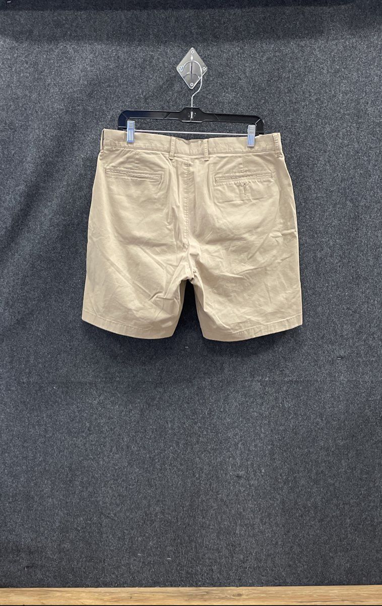 J. Crew Men's Tan Khaki Chino Shorts Flat Front Cotton Size 34x9