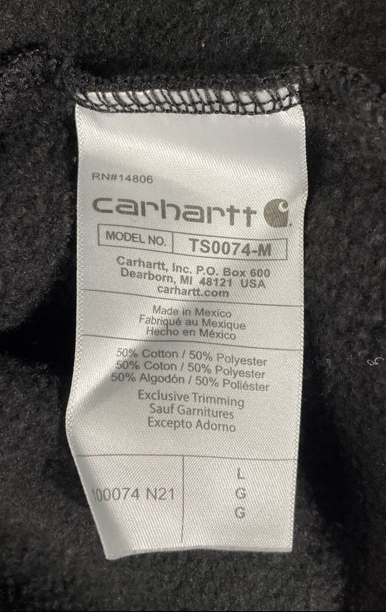 Carhartt Men's Black Logo Graphic Loose Fit Hoodie Sweatshirt TS0074-M Size L