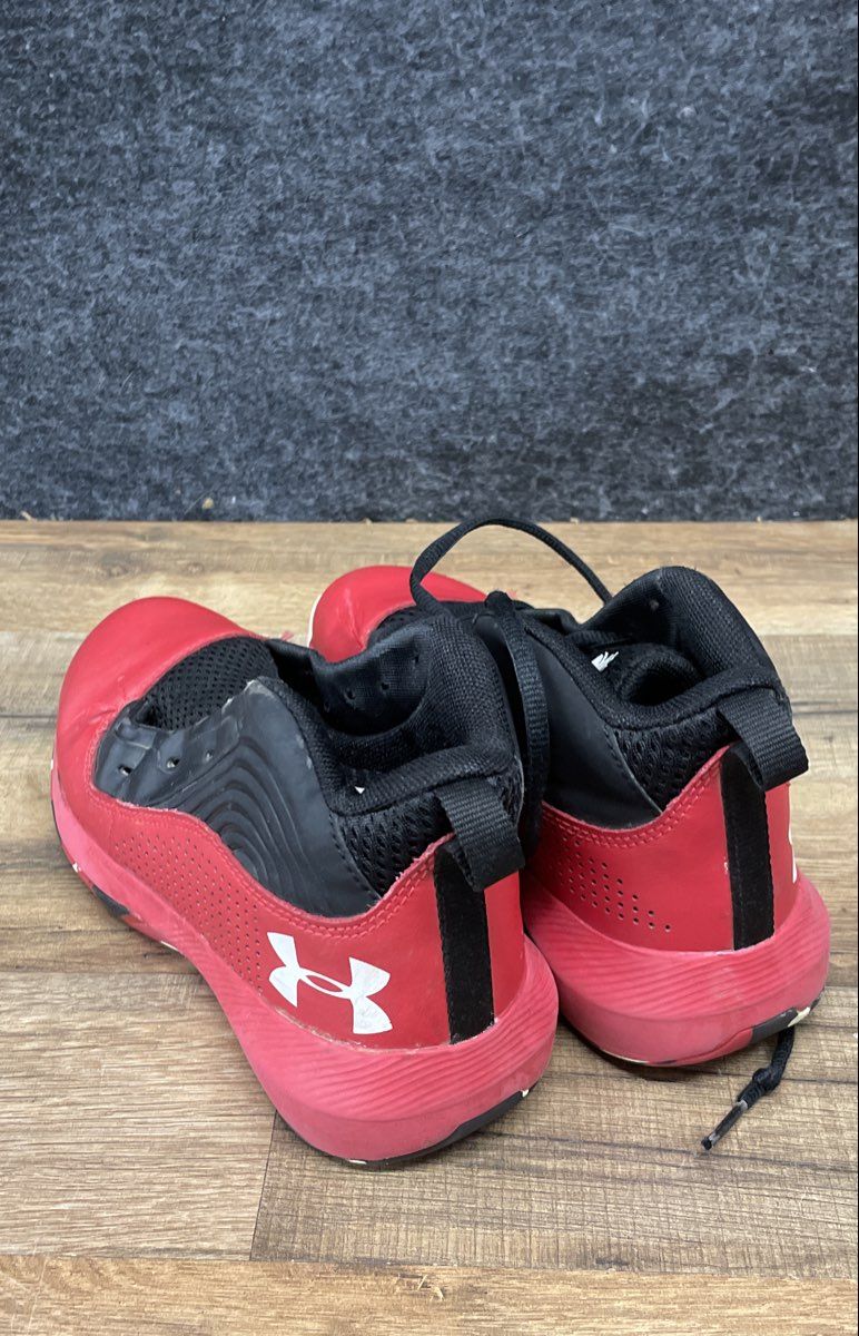 Under Armour Lockdown 4 Red Black White Youth Basketball Shoes Size 3.5Y