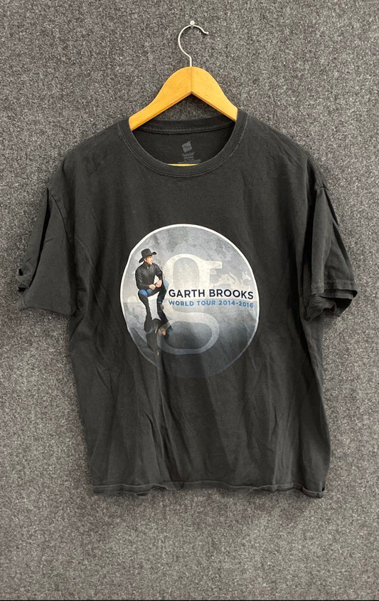 Garth Brooks World Tour 2014-2016 T-Shirt Hanes Double-Sided Graphics Sz XL
