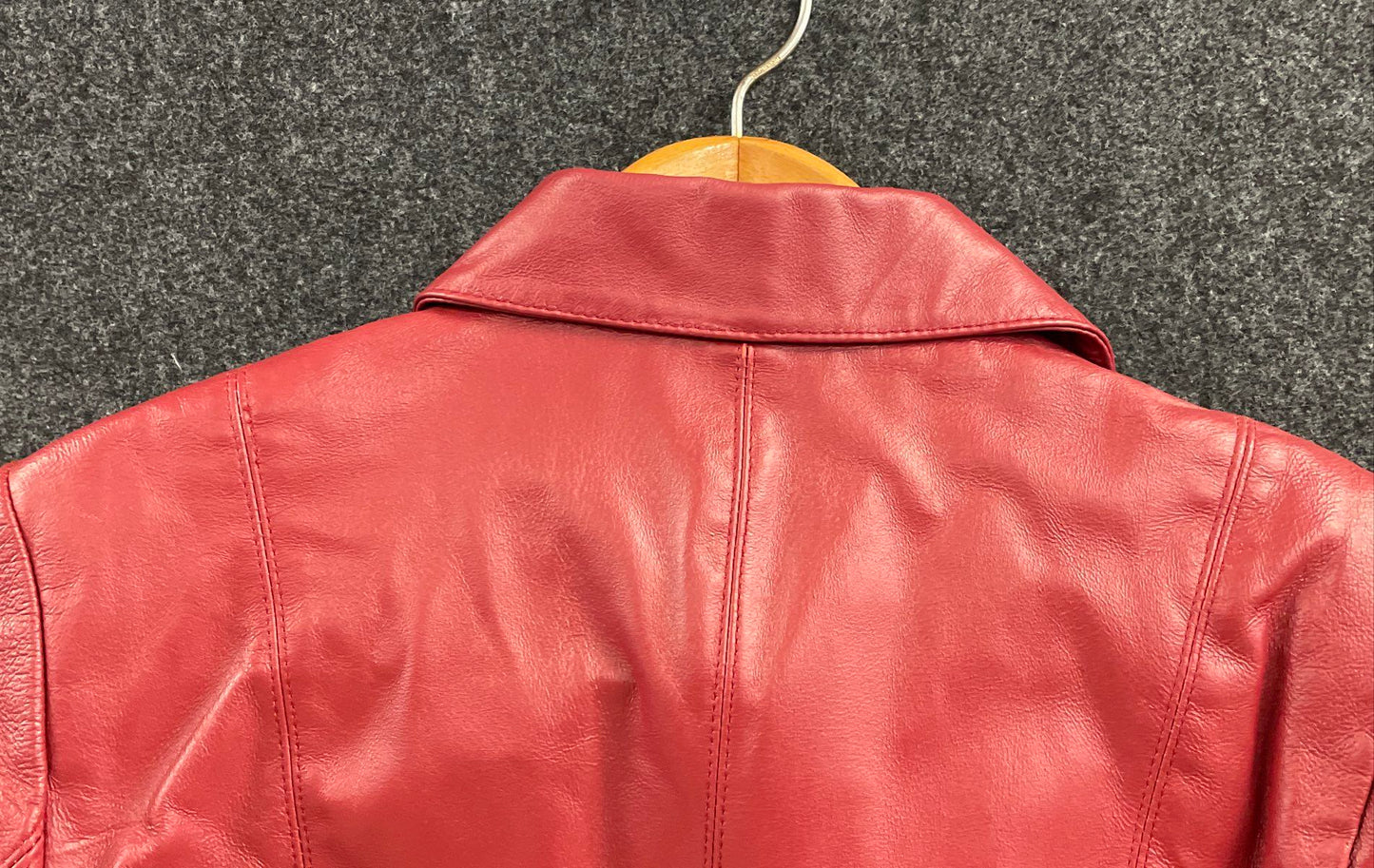 Vintage Y2K Adler Collection Women's Red Genuine Leather Full Zip Jacket Sz M