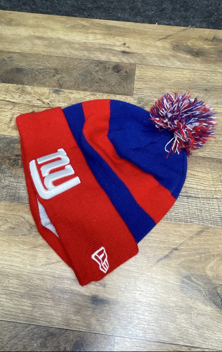 Lot of 3 New Era Mitchell & Ness NFL NBA Pom Pom Beanie Hat One Size