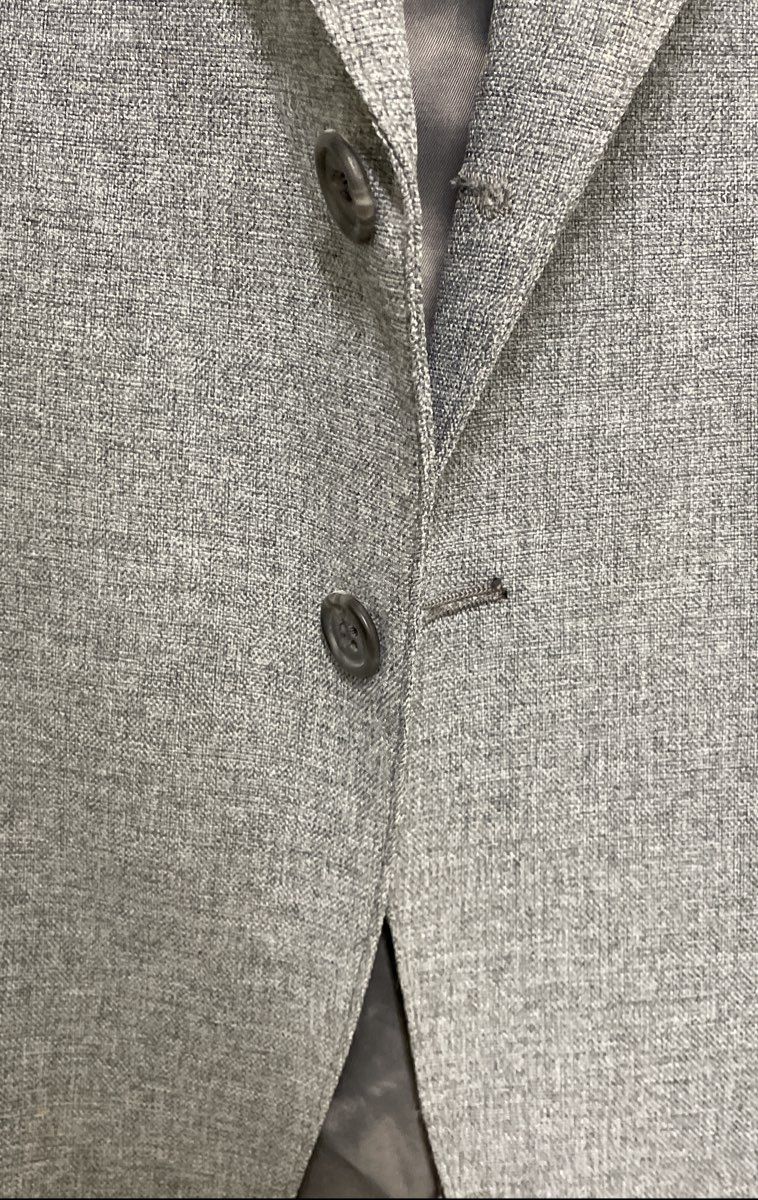 Vintage 80s Levi's Men's Gray Textured Action Suit Blazer Sport Coat Sz 44S