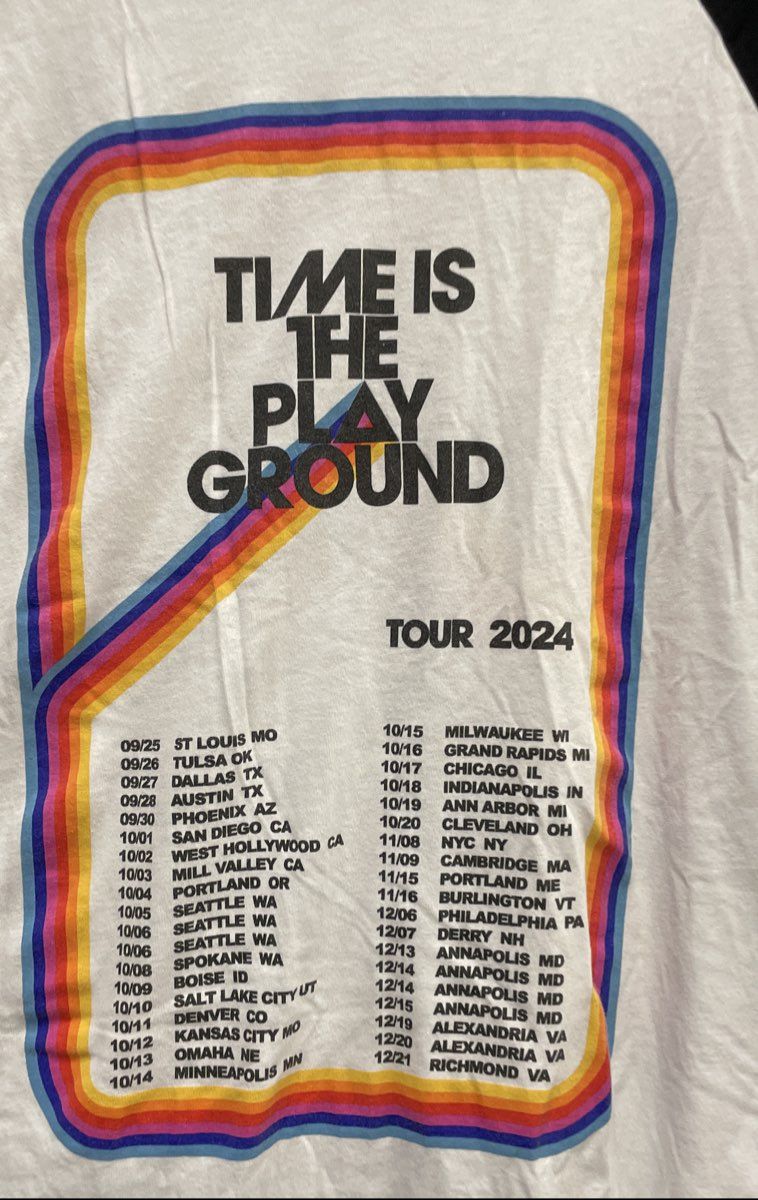 Carbon Leaf Men's 2024 Tour Raglan Baseball T-Shirt White Black Graphic Sz 2XL