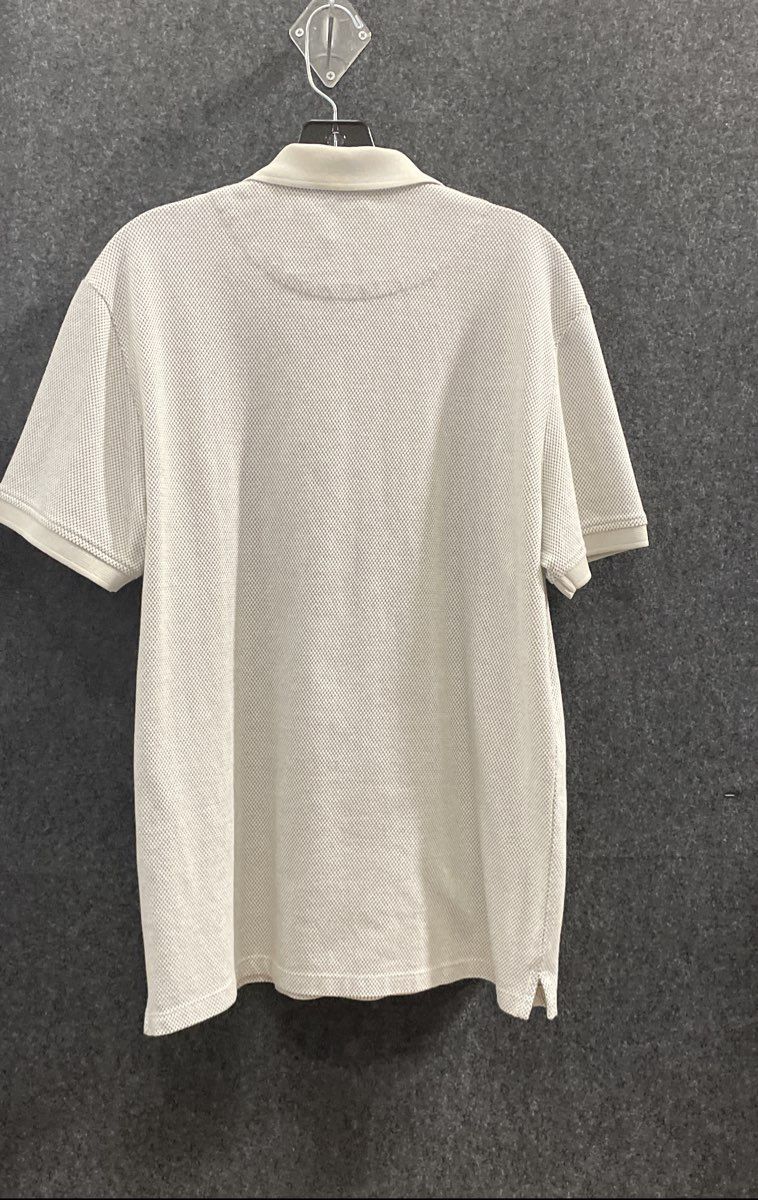 Zara Women's White Textured Knit Short Sleeve Polo Shirt Sz XL