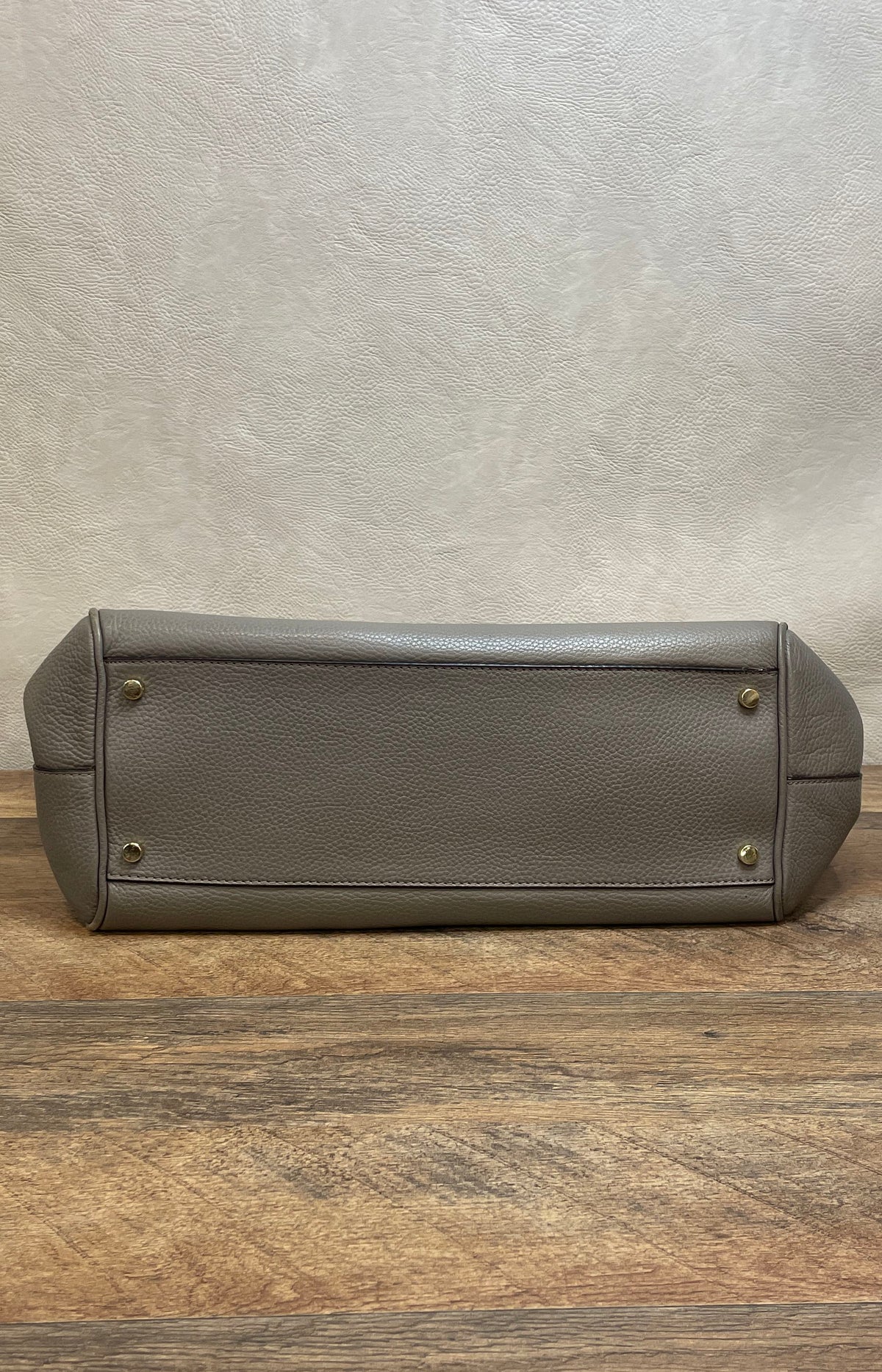 Kate Spade Gray Pebbled Leather Shoulder Bag Satchel Detachable Strap