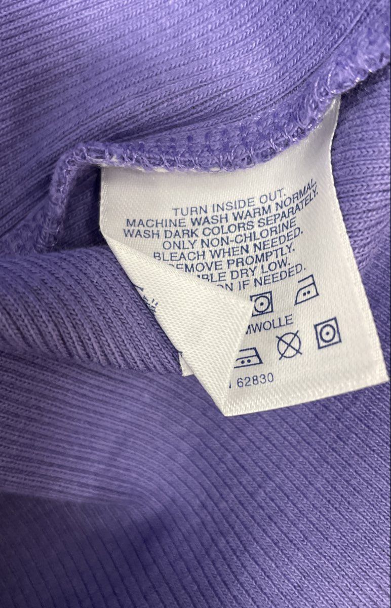 Lands' End Women's Purple Ribbed Split Neck Long Sleeve Top Size L 14-16 NWT