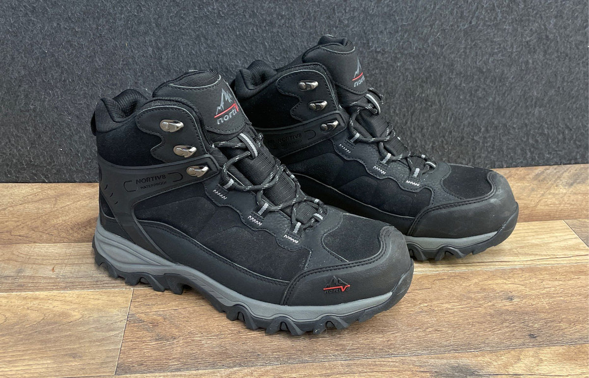 Nortiv8 JS19004M Waterproof Mid Hiking Boots Black Men's Size 8.5