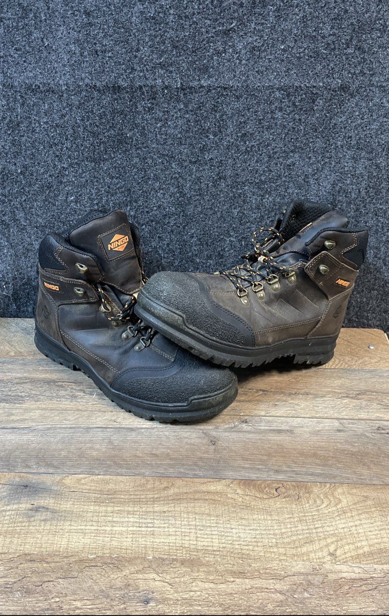 Ningo AQX24 Brown Leather Men's Work Boots ASTM F2413-18 Safety Size 10.5