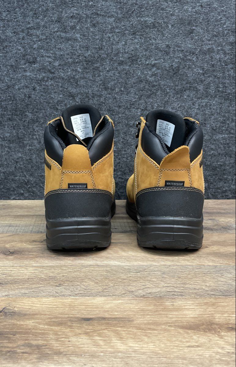 Orthofeet 682 Wheat Leather Waterproof Safety Toe Work Boots Men's Size 9.5 4E