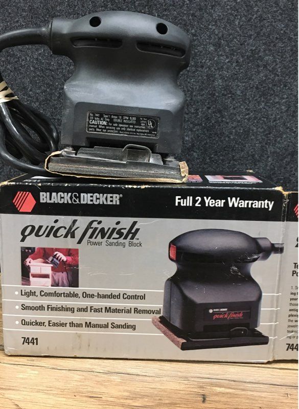 Black & Decker 7441 Quick Finish Palm Sander Power Sanding Block 1.6 Amp