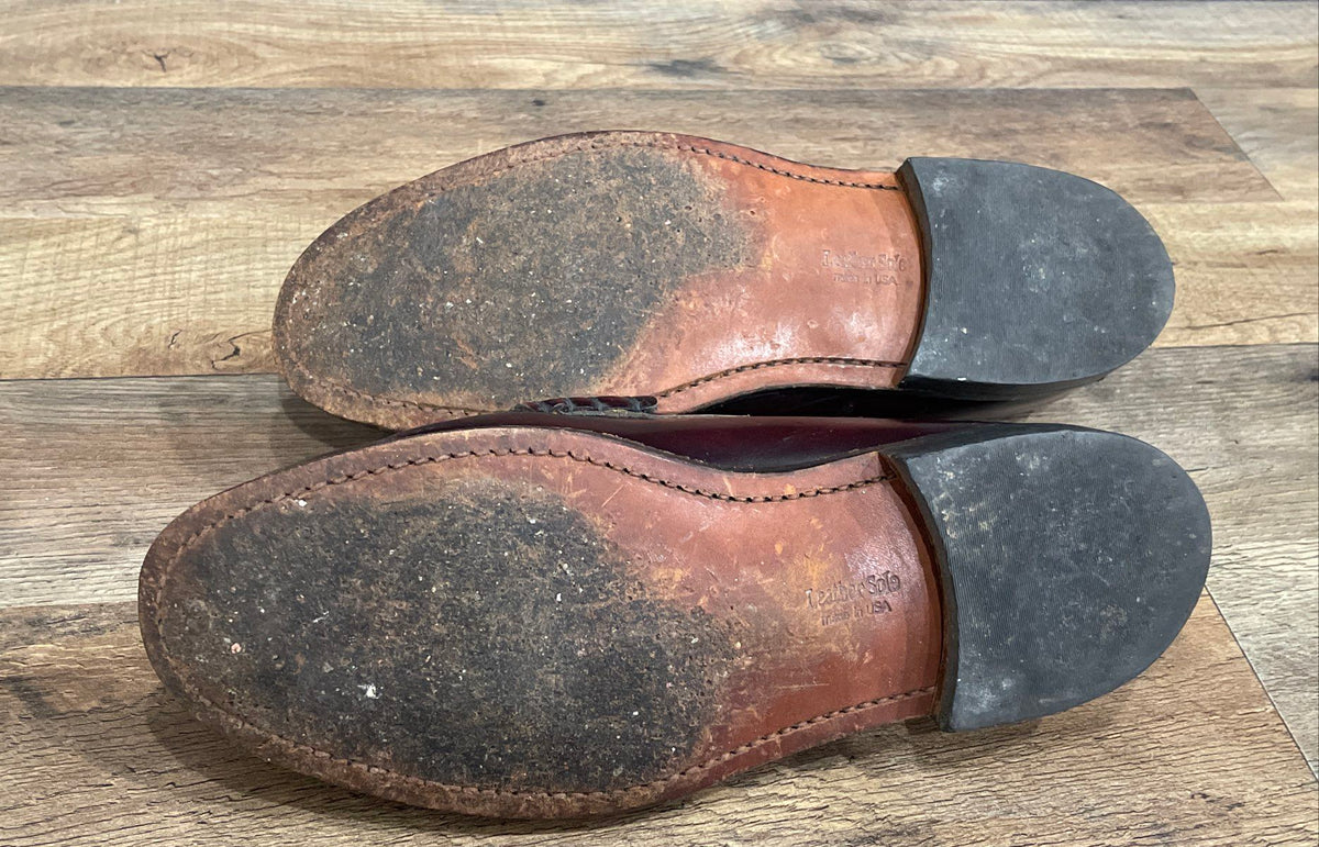 Vintage Made in USA Burgundy Leather Beefroll Penny Loafers Size 8.5