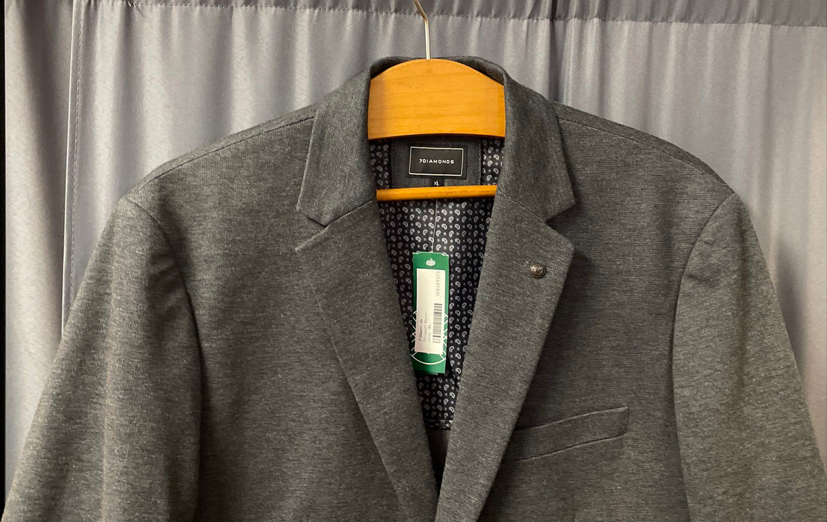 7Diamonds Men's Newport Performance Blazer Charcoal Grey Stretch Size XL NWT