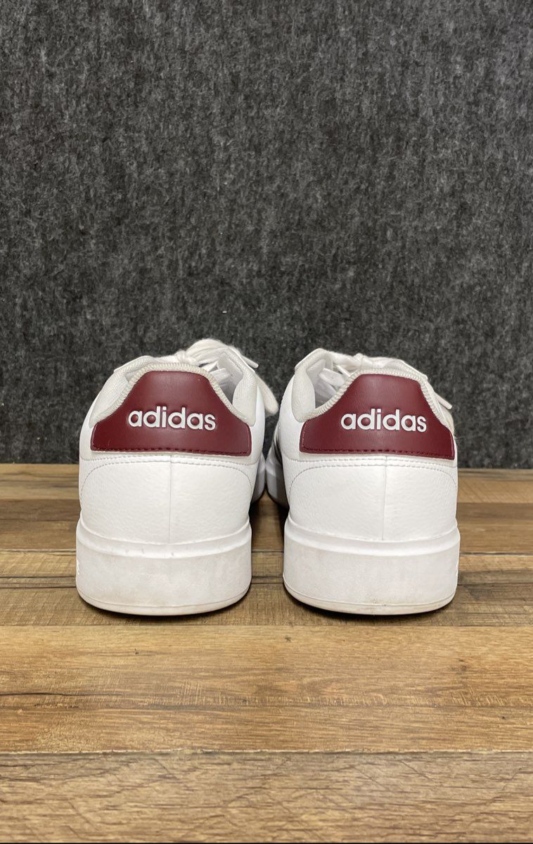 Adidas Grand Court 2.0 White Burgundy Lifestyle Sneakers Size 10.5