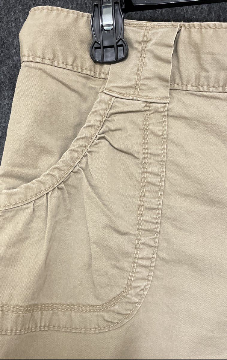 Calvin Klein Jeans Women's Khaki Tan Stretch Cotton Cargo Bermuda Shorts Size 12