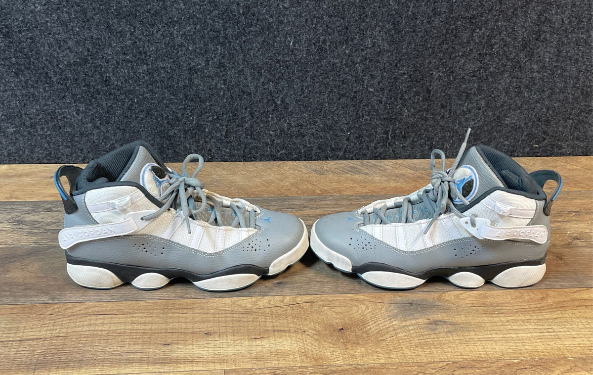 Nike Air Jordan 6 Rings Cool Grey University Blue Basketball Shoes Size 7Y