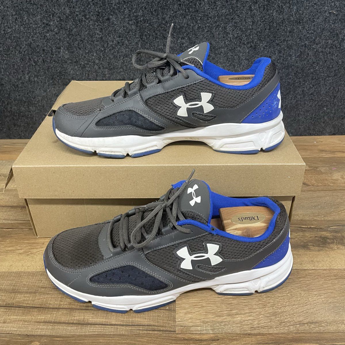 Under Armour Micro G Assert 6 Graphite Blue White Running Shoes Size 13