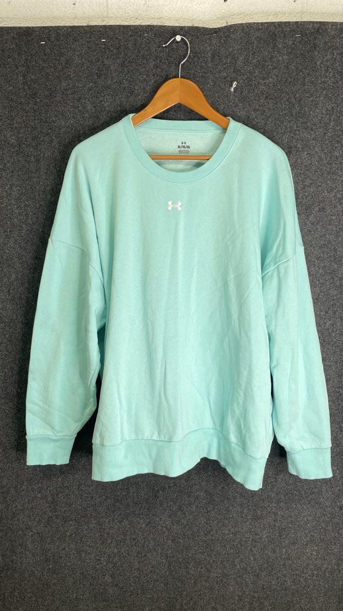 Under Armour Women's Rival Fleece Crewneck Sweatshirt Mint Green Size XL
