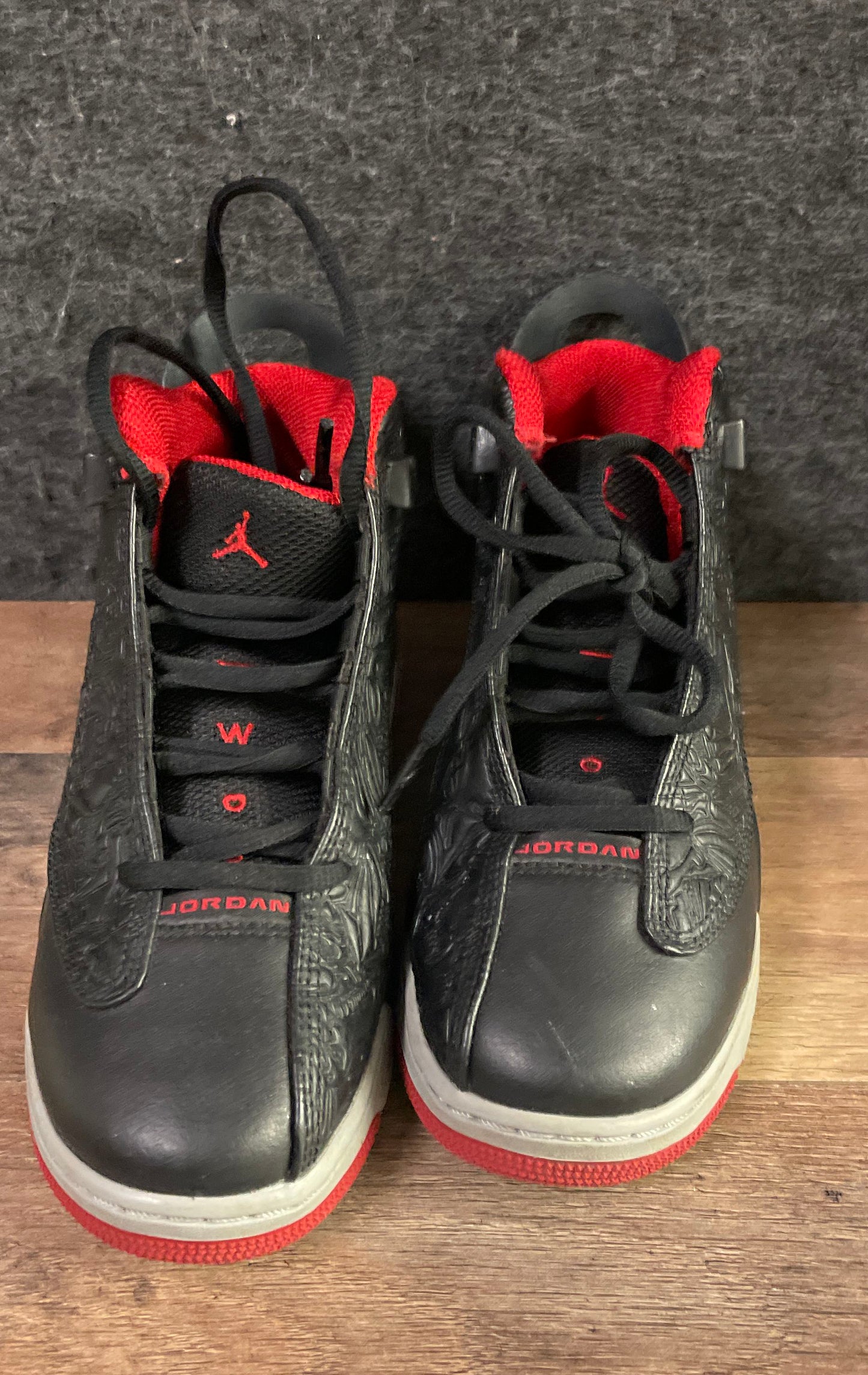 Nike Air Jordan Dub Zero Black Gym Red White Youth GS Sneakers Size 4.5Y