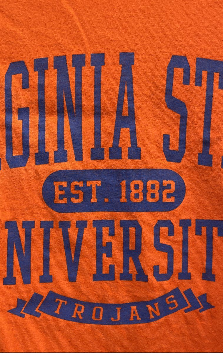 Virginia State University VSU Trojans Graphic T-Shirt MV Sport Orange Sz L