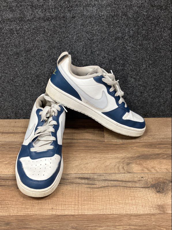 Nike Court Borough Low 2 White Midnight Navy Youth Sneakers Size 7Y