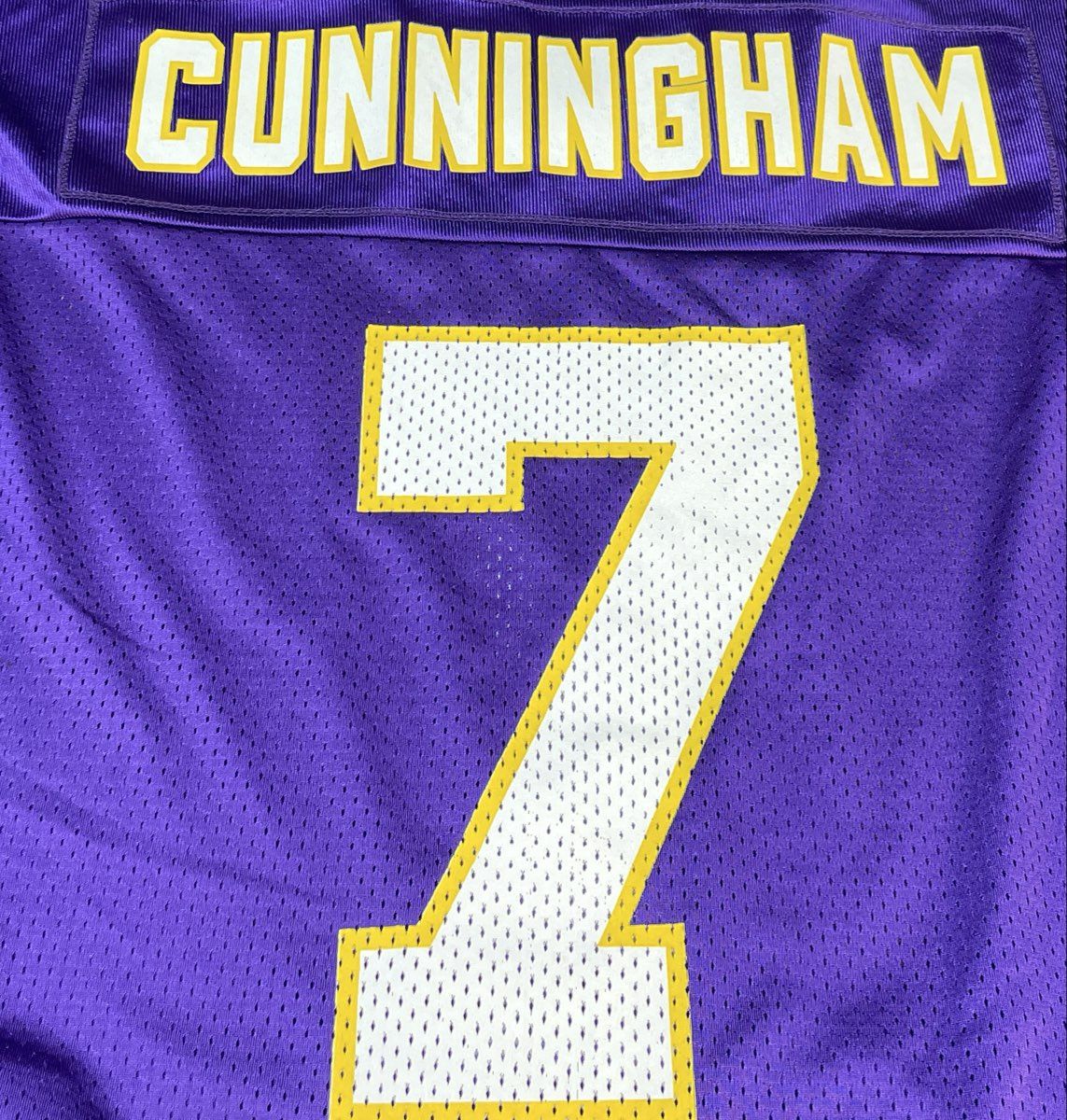 Vintage 90s Randall Cunningham Minnesota Vikings Puma Jersey #7 Sz XL