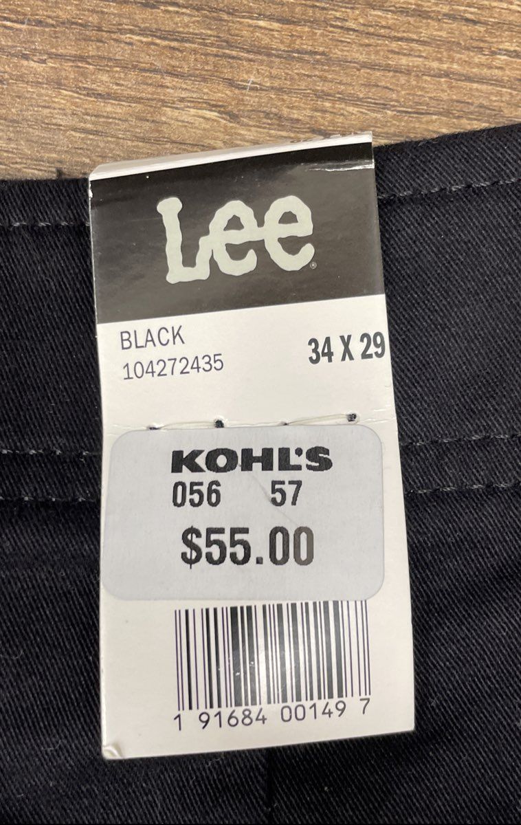 Lee Men's Black Extreme Comfort MVP Performance Straight Fit Pants 34x29 NWT