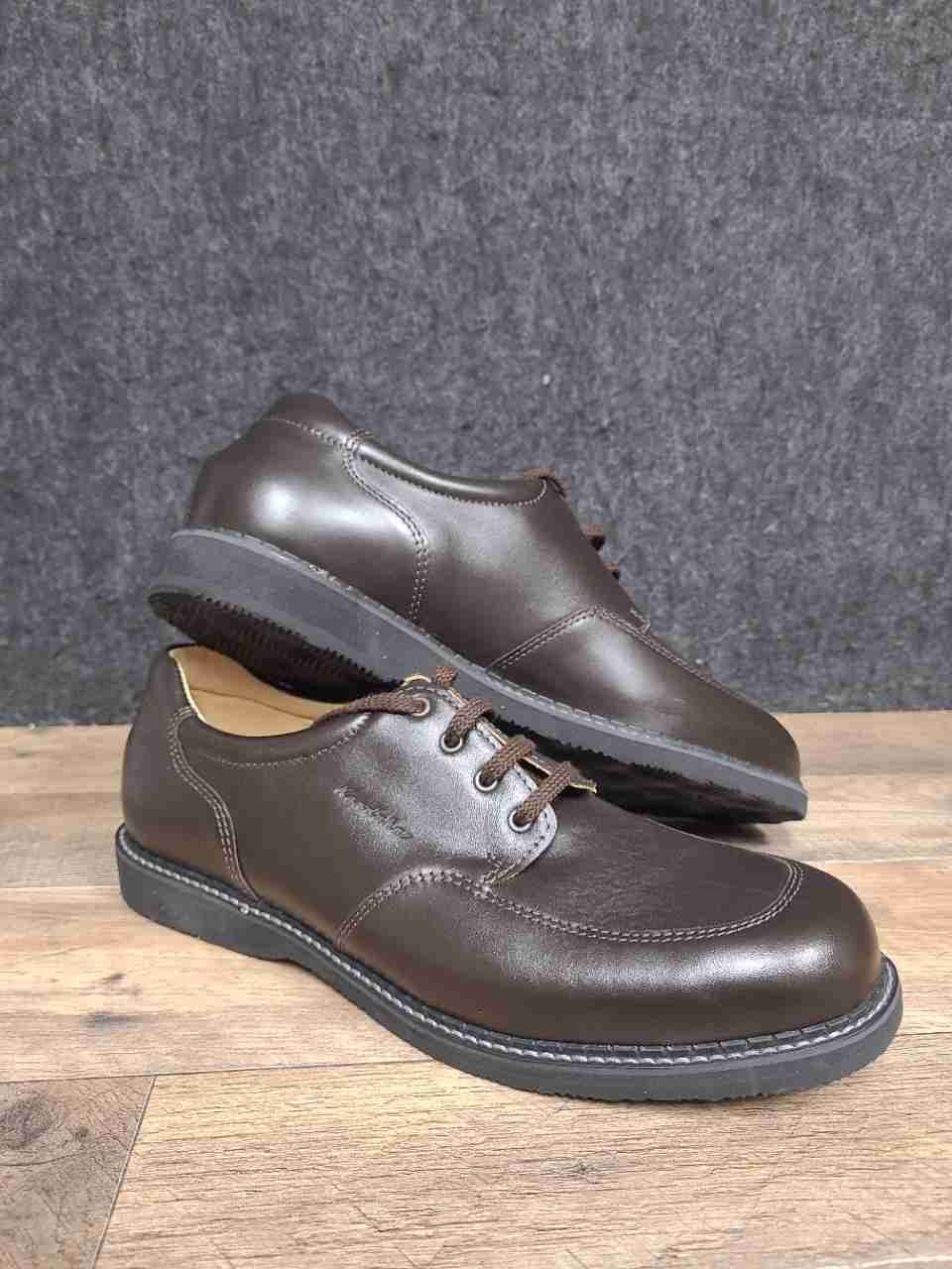 Kandahar Men's Dark Brown Leather Moc Toe Derby Dress Shoes Size 10