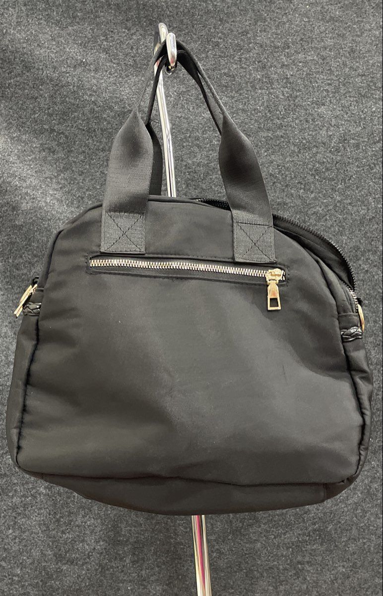 Beverly Hills Polo Club Black Nylon Handbag Tote Gold Hardware