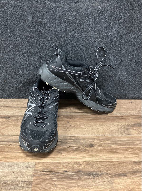 New Balance 411 MT411LB1 Black Silver All Terrain Trail Running Shoes Size 9