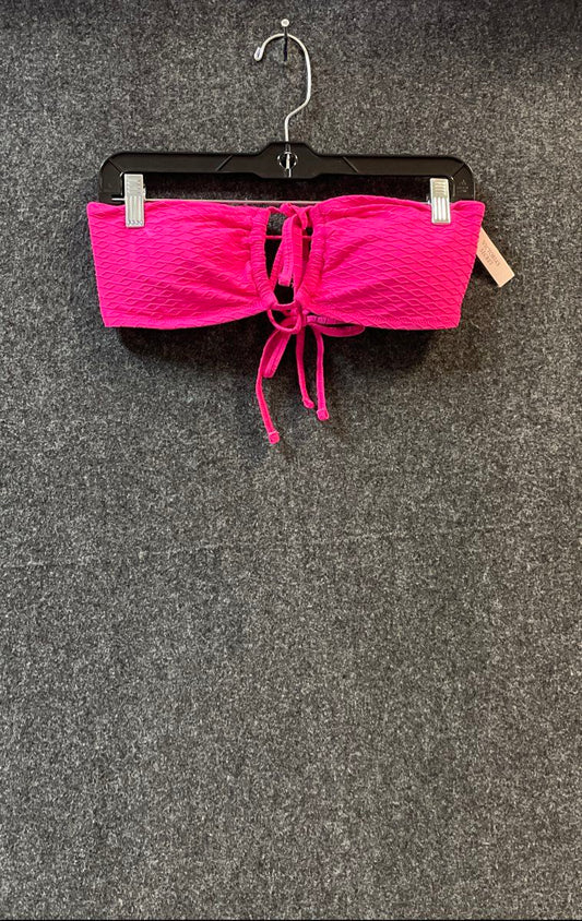 Victoria's Secret Women's Pink Textured Bandeau Bikini Top Bra Size L NWT
