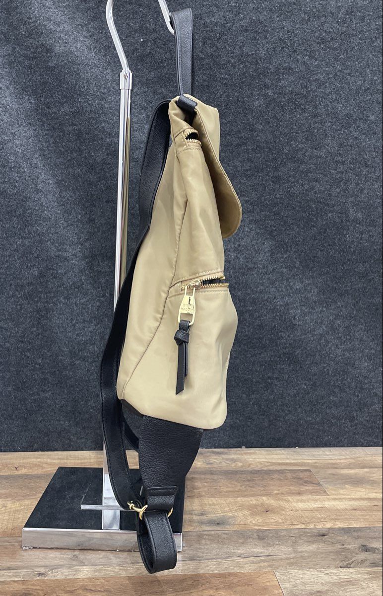 Steve Madden Tan Leather Backpack Gold Tone Hardware Contemporary Bag